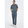 ONLY & SONS regular polo gebreid blauw
