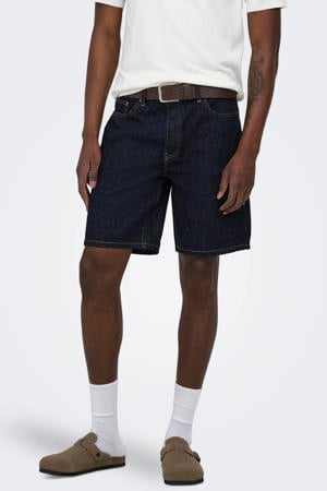 ONSEDGE straight regular waist short dark blue denim