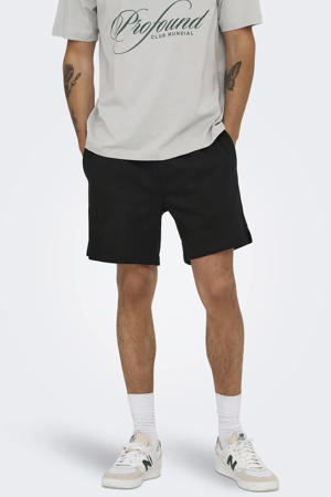 ONSDAVID regular sweatshort zwart