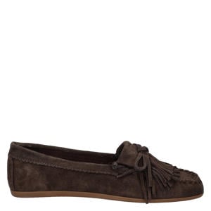 suede mocassins bruin