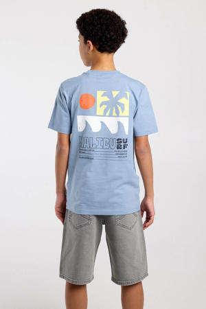 T-shirt met backprint lichtblauw