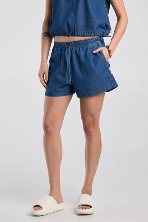 denim regular waist short medium blue denim