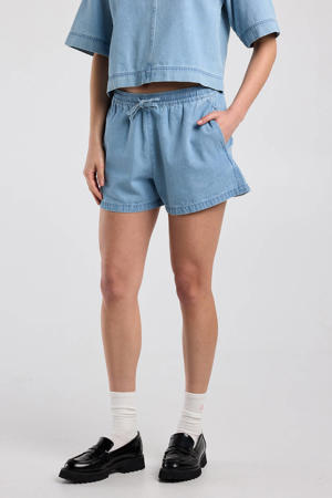 denim regular waist short light blue denim