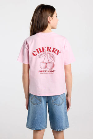 T-shirt met backprint lichtroze