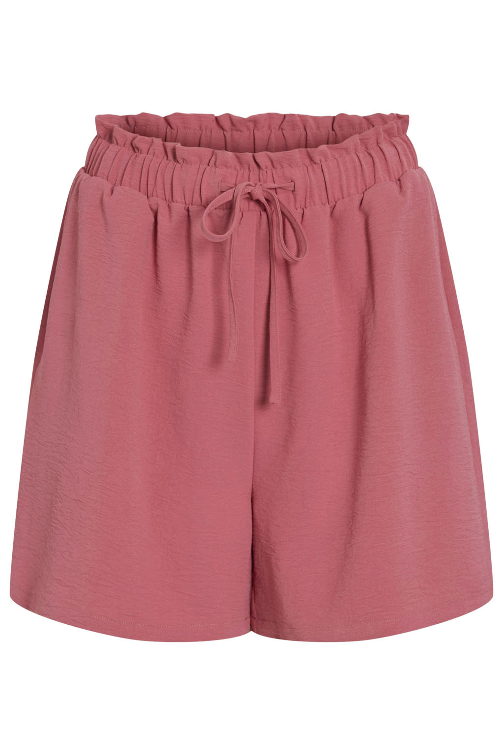 Oudroze dames VILA high waist short van polyester met regular fit, elastische tailleband met koord en effen