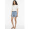 VILA regular waist denim short light blue denim