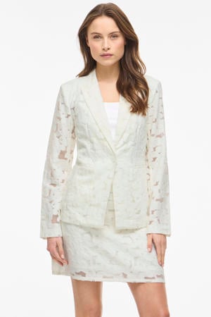 kanten regular blazer wit