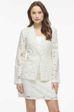 kanten regular blazer wit