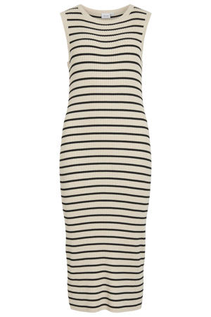midi jurk rib gebreid ecru