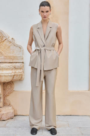 regular high waist casual broek camel