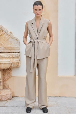 regular high waist casual broek camel