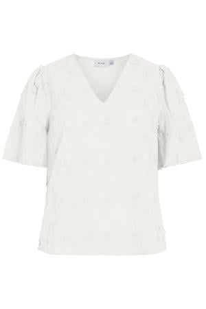 top met textuur ecru