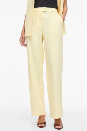 regular high waist casual broek lichtgeel