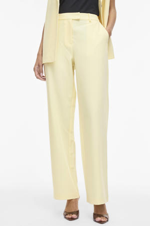 regular high waist casual broek lichtgeel