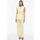 VILA regular high waist casual broek lichtgeel