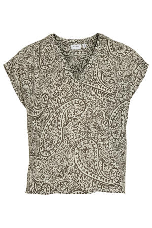 top met paisley print ecru
