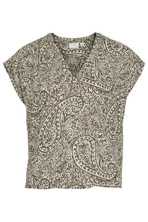 top met paisley print ecru