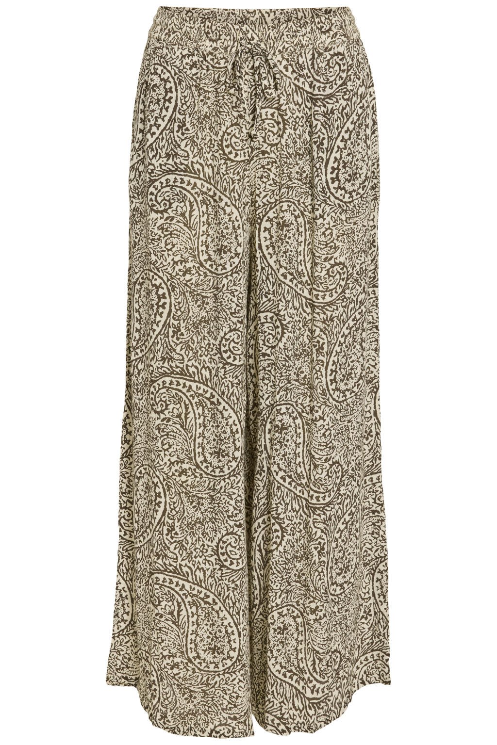 Ecru en zwarte dames VILA wide leg regular waist casual broek print