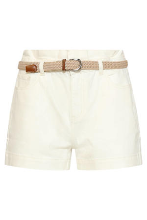denim straight high waist short ecru