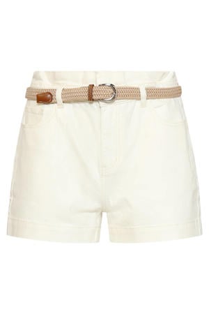 denim straight high waist short ecru