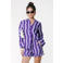 Colourful Rebel loose fit gestreepte casual short met ruches - lavendel