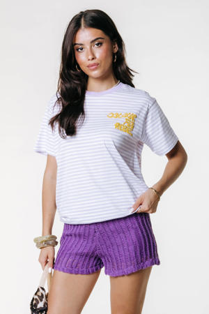 gestreept T-shirt lavendel