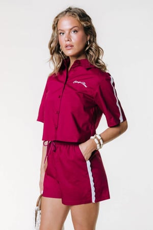 regular waist casual short broderie rood
