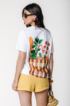 T-shirt met backprint - wit