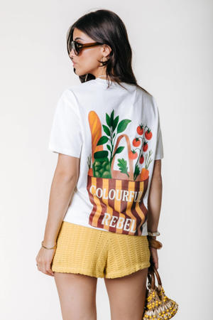 T-shirt met backprint - wit