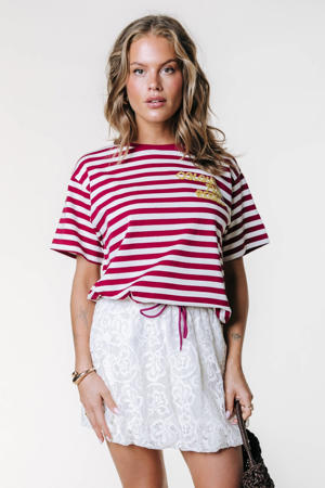 gestreept T-shirt rood
