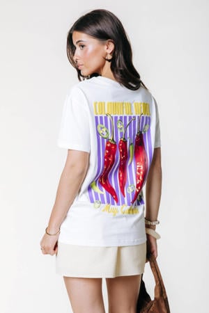 T-shirt met backprint - wit