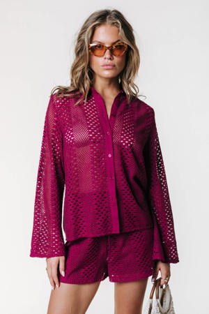 blouse crochet roze
