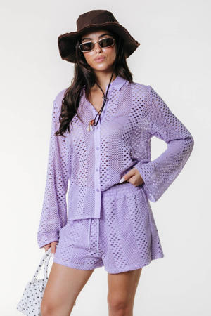 regular waist casual short crochet lavendel