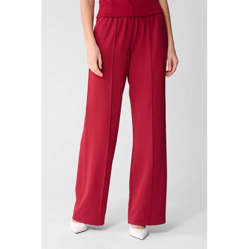 Shoeby regular high waist casual broek rood afbeelding