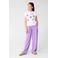 Shoeby high waist casual broek paars met textuur