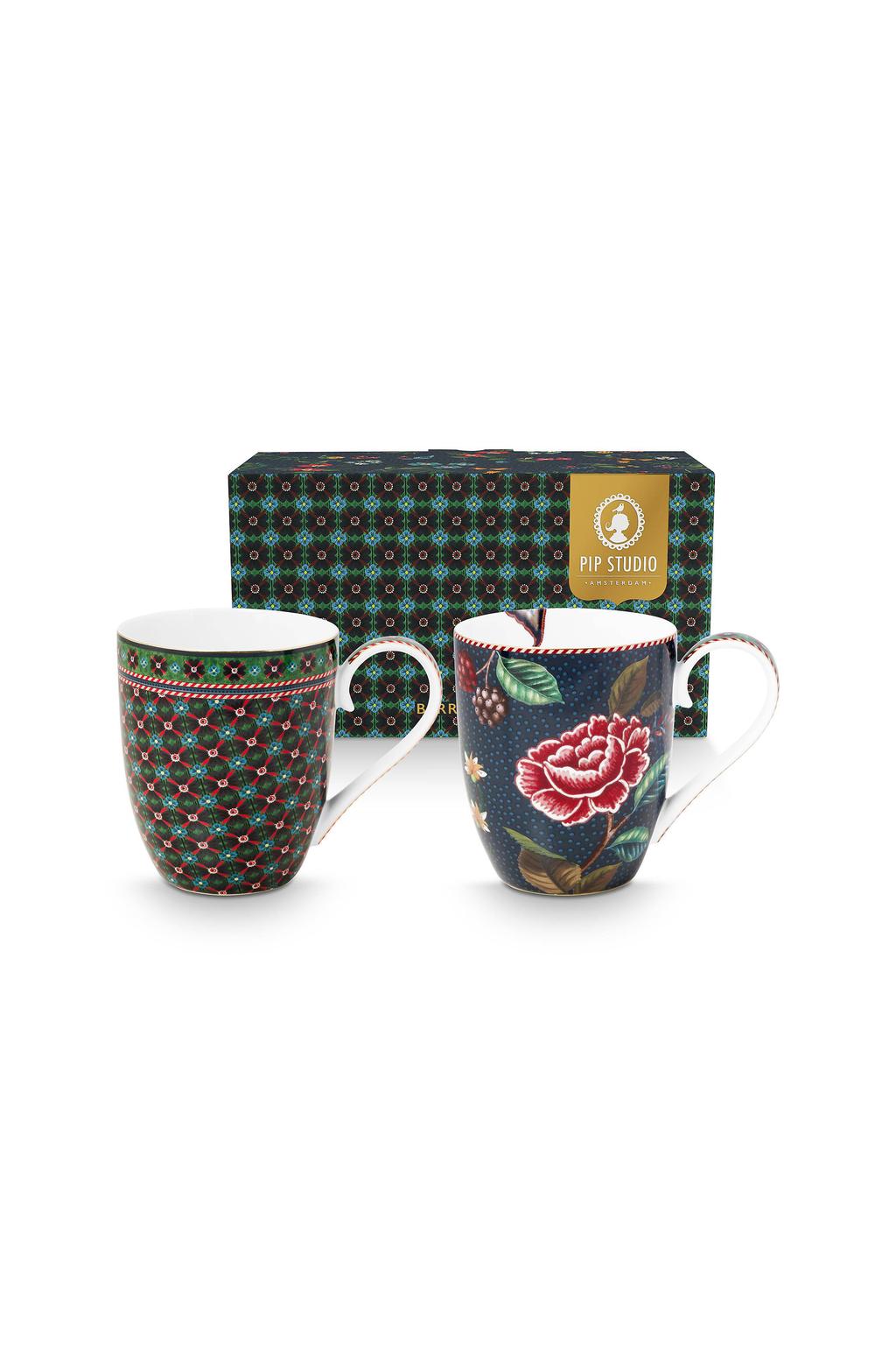 Pip Studio mok Berry Blues (450 ml) (set van 2)