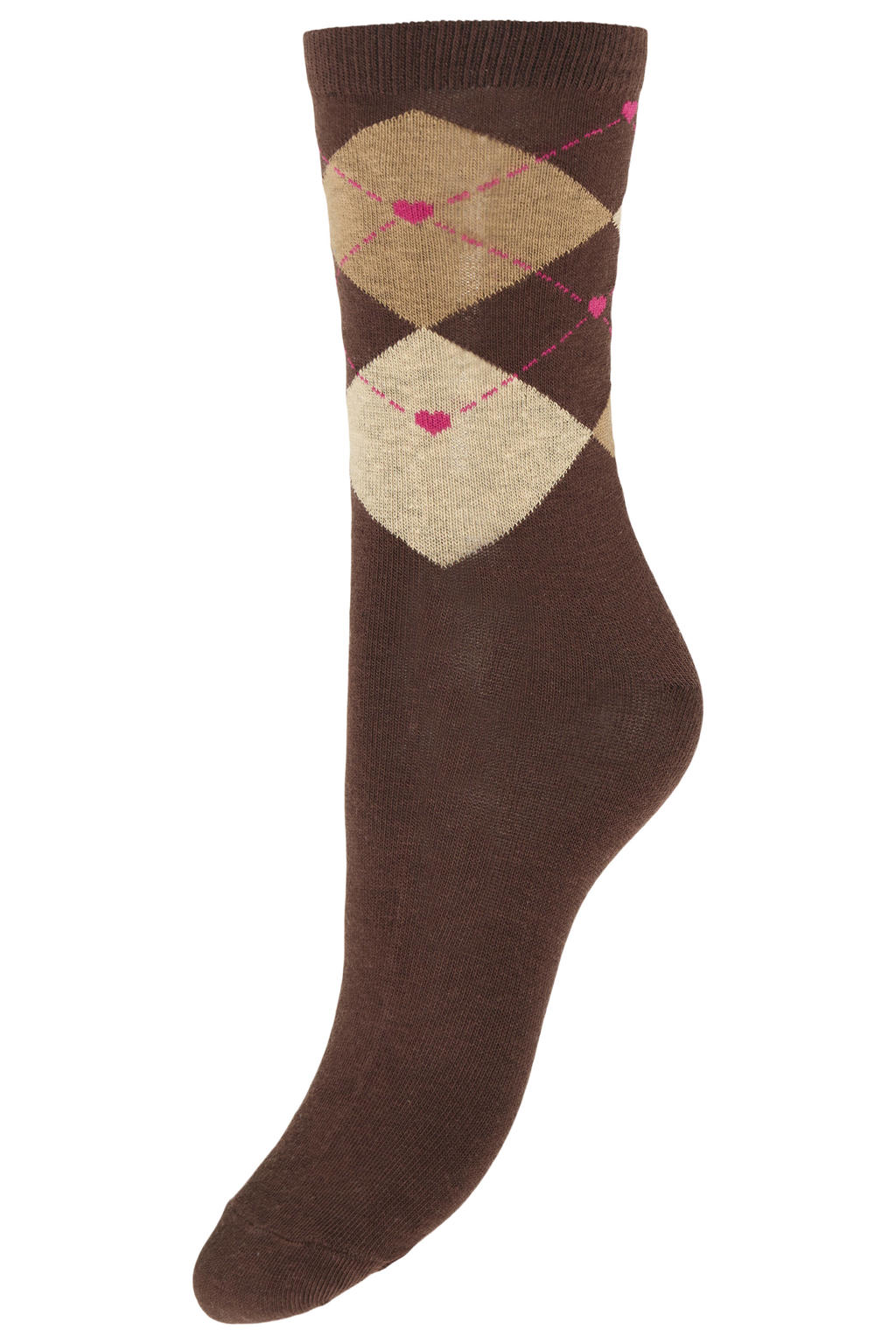 ICHI sokken IATILDE donkerbruin/beige
