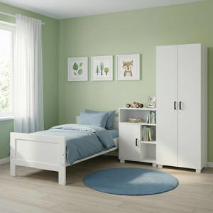 Tienerkamer Noel Wit 3 Delig met Commode Mila Wit en Mila Kledingkast Wit
