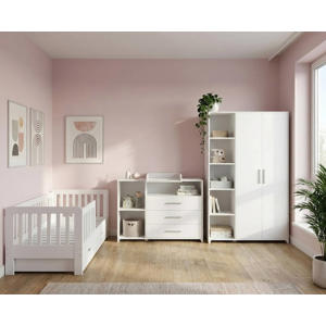 Peuterkamer Met Lade Joan Wit 3 Delig met Commode Jim en Lars Kledingkast