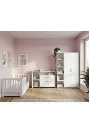 Peuterkamer Met Lade Joan Wit 3 Delig met Commode Jim en Lars Kledingkast