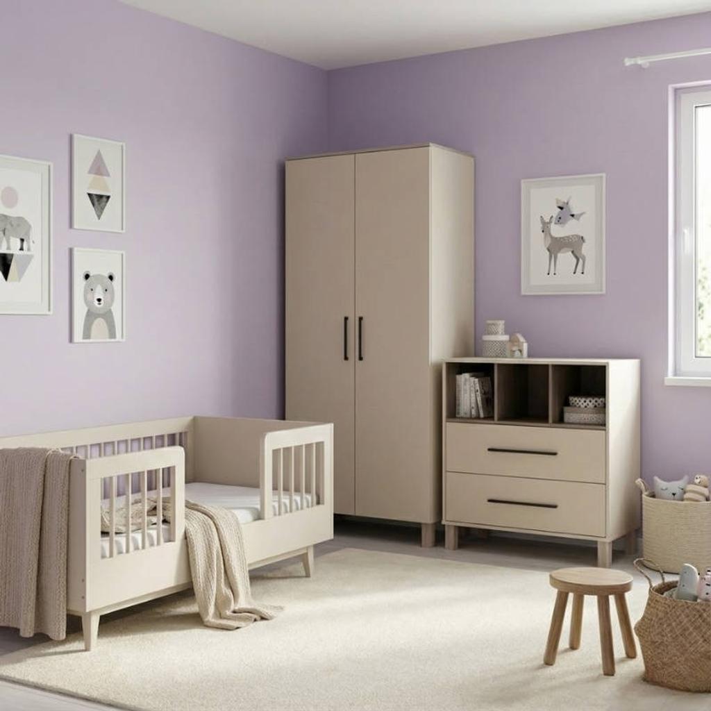 Cabino Peuterkamer Timo Clay 3 Delig met Commode Geneve en Kledingkast Geneve