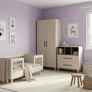 Peuterkamer Timo Clay 3 Delig met Commode Geneve en Kledingkast Geneve