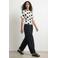 HYPEDROP one shoulder top met stippen ecru