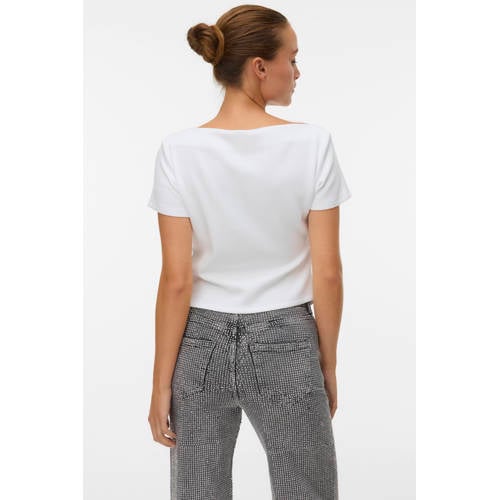VERO MODA asymmetrische top ecru afbeelding