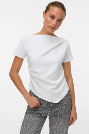 asymmetrische top ecru