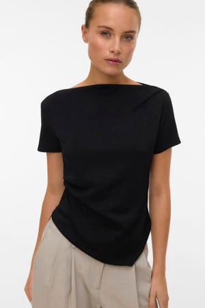 asymmetrische top zwart