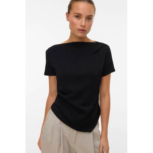 VERO MODA asymmetrische top zwart afbeelding