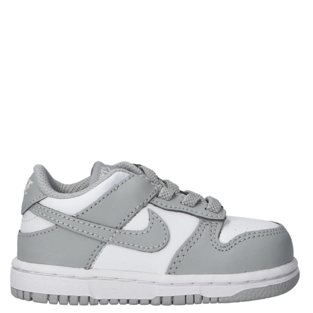 Wit en grijze jongens en meisjes Nike Dunk Low sneakers van leer-imitatieleer/voering: mesh/voetbed: eva met veters