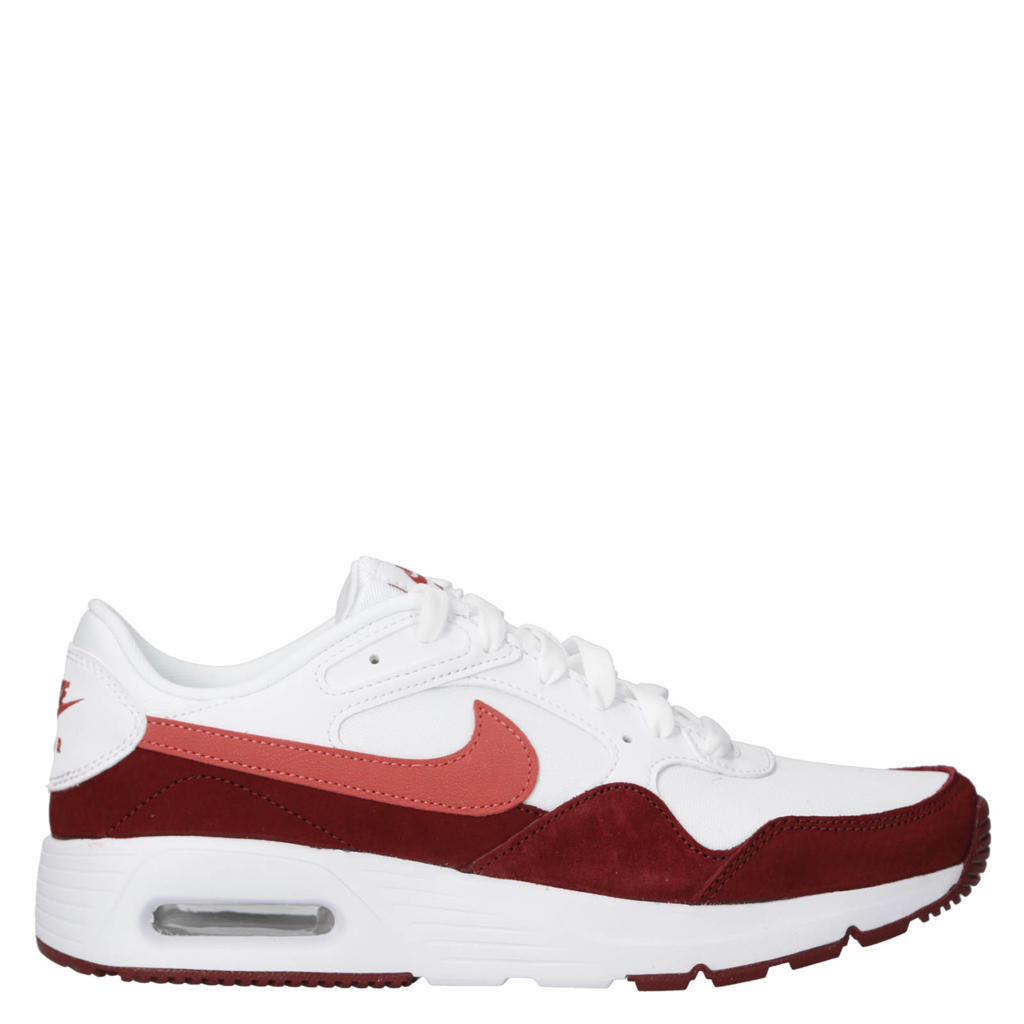 Wit en donkerrode dames Nike Air Max SC sneakers van mesh-leer/voering:mes/voetbed: eva met veters