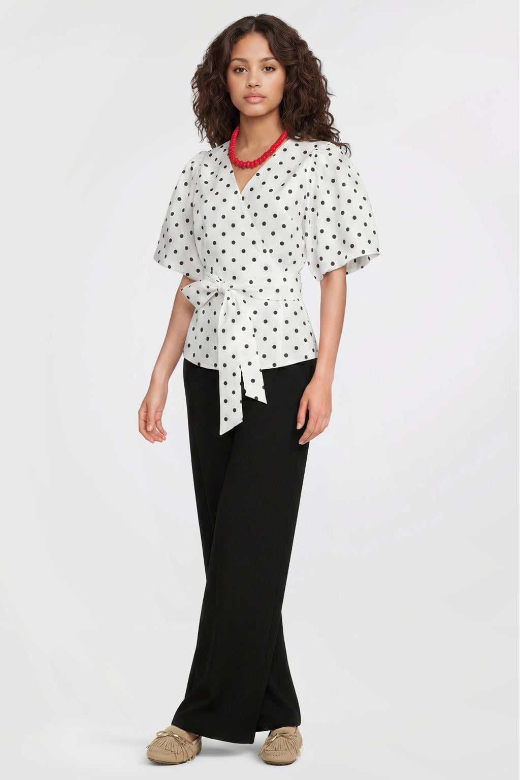 Zwarte dames Ruby tailored wide leg broek met high waist en effen